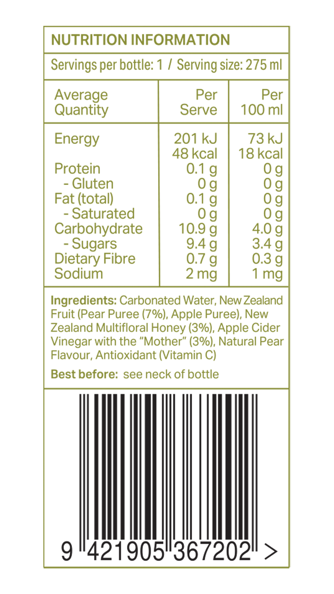 π Pear (12x Glass Bottles)